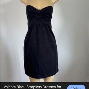 Volcom Black Strapless Mini Dress